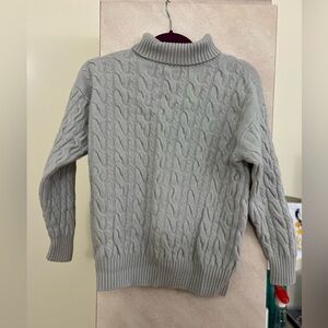 Babaton Light Gray Cable Knit Sweater